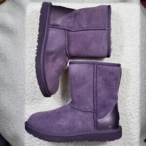 NEW UGG Classic Short II Metallic boots purple metallic heel women's bootie US 5